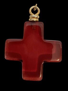 Red Acrylic Cross Pendant